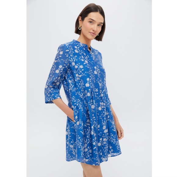 Tuckernuck Limoges Blue Floral Royal Shirt Dress Women’s Size XXL NWT - Picture 2 of 13